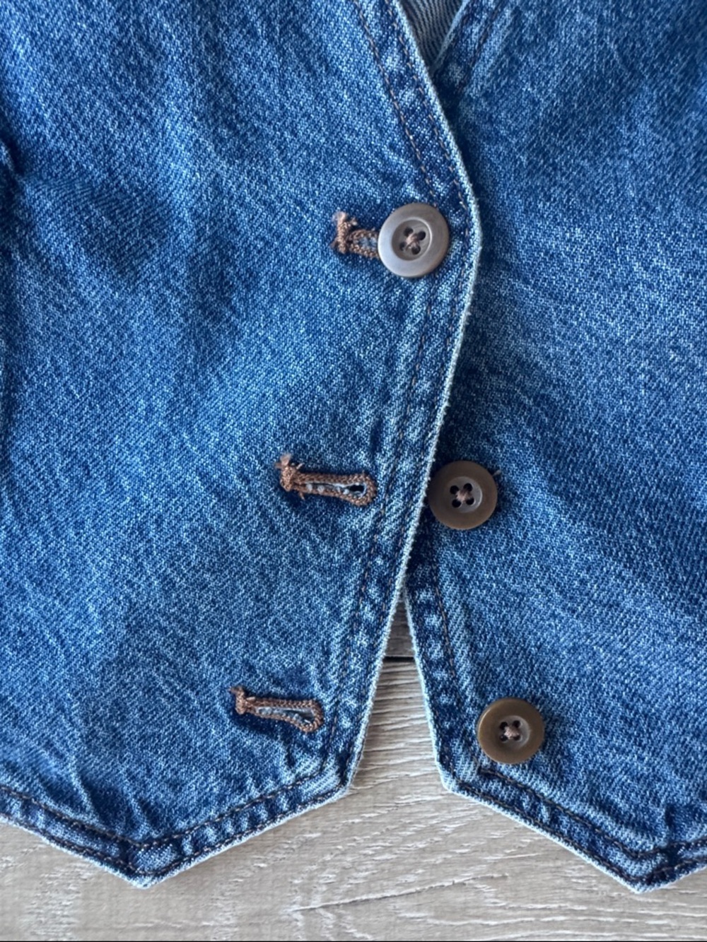 Madewell Washed Blue Denim Vest with Button Front - Picture 2 of 4